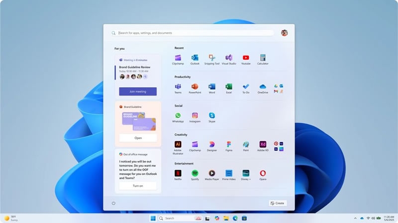 Microsoft показала, каким мог бы быть новый «Пуск» в Windows 11 — компания выбрала самый скучный вариант
