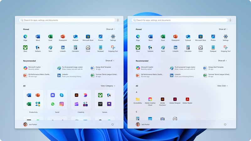Microsoft запустила тестирование улучшенного меню «Пуск» для Windows 11