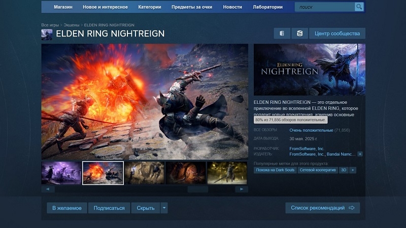Пользователи Steam прониклись Elden Ring Nightreign — обзоры игры стали «очень положительными»