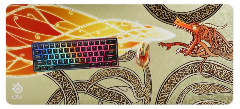SteelSeries выпустила коврик и беспроводную мышь в стиле легендарного AWP Dragon Lore из CS2