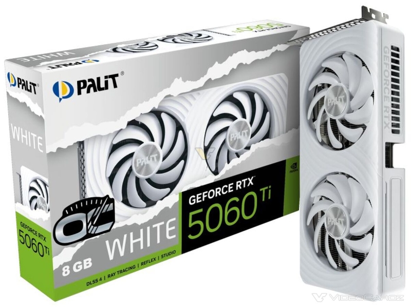 Palit выпустила первые белые видеокарты Blackwell — GeForce RTX 5060, 5060 Ti и RTX 5070 White