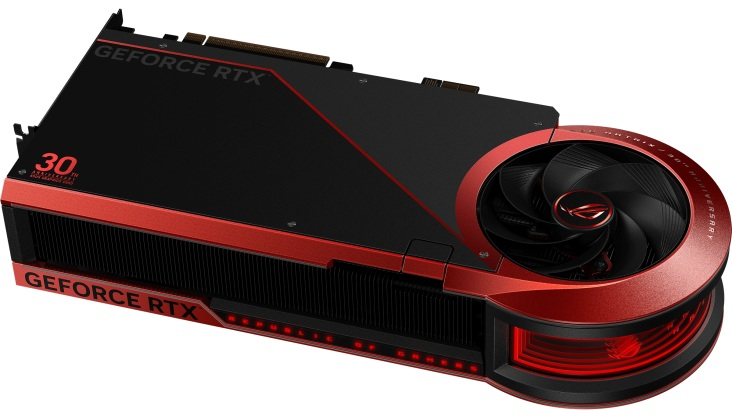 Asus представила ROG Matrix GeForce RTX 5090 30th Anniversary Limited Edition с четырьмя вентиляторами и TDP до 800 Вт