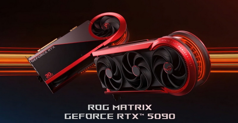 Asus представила ROG Matrix GeForce RTX 5090 30th Anniversary Limited Edition с четырьмя вентиляторами и TDP до 800 Вт