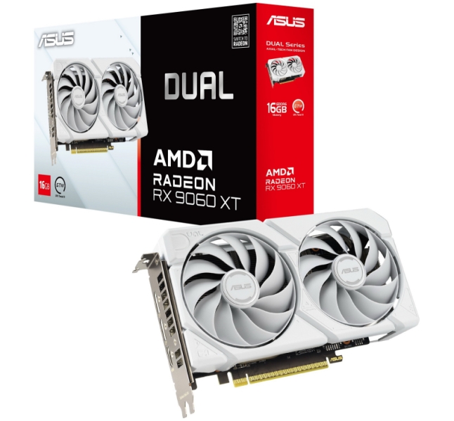Asus выпустила белые версии GeForce RTX 5060 и Radeon RX 9060 XT в исполнении Dual