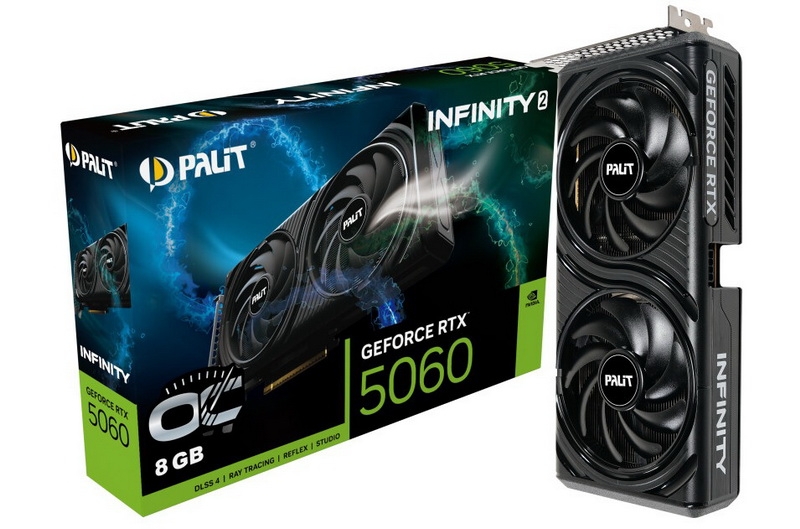 Palit выпустила компактную двухвентиляторную GeForce RTX 5060 Infinity 2 OC