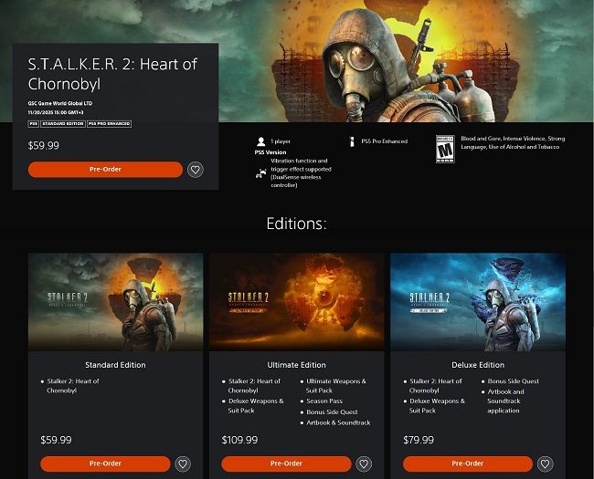 S.T.A.L.K.E.R. 2: Heart of Chornobyl выйдет на PS5 спустя ровно год после релиза на PC и Xbox — GSC показала новый трейлер